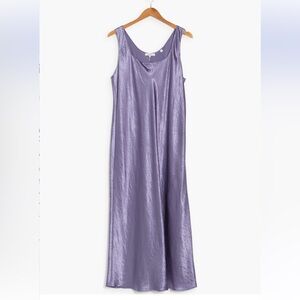 Vince Square Neck Sleeveless Tank Satin Slip Midi Dress Size 2XL Aurora NWT